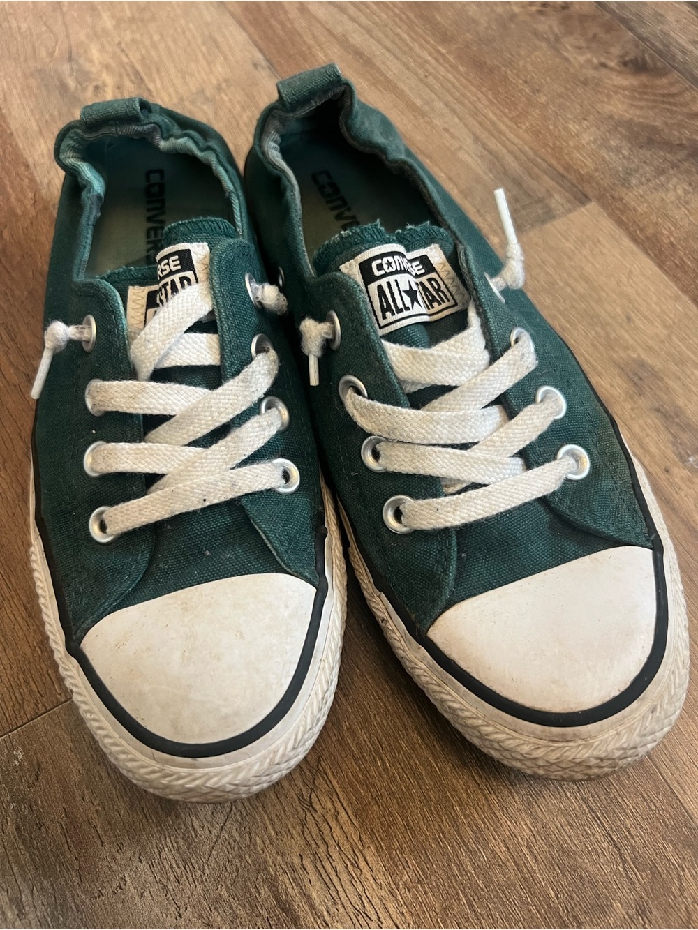 Converse Women’s Low Top Slip No/No Tie Sneakers in Teal Green